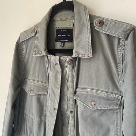 Lucky Brand Utility Cargo Military Green Jacket Size M - Picture 2 of 9
